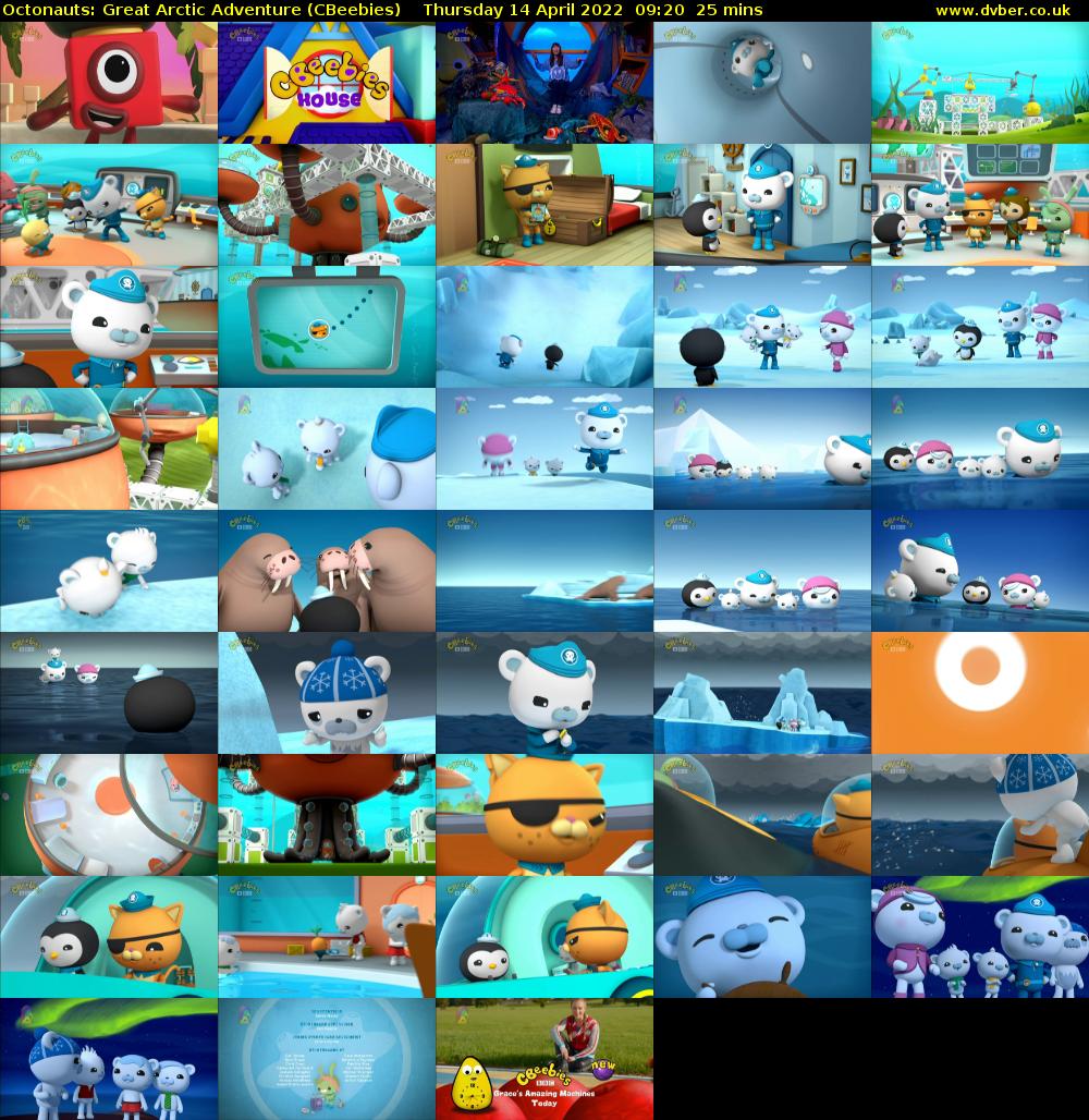 Octonauts: Great Arctic Adventure (CBeebies) Thursday 14 April 2022 09:20 - 09:45
