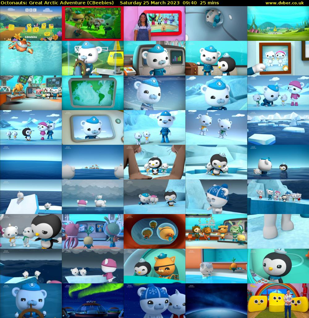 Octonauts: Great Arctic Adventure (CBeebies) Saturday 25 March 2023 09:40 - 10:05