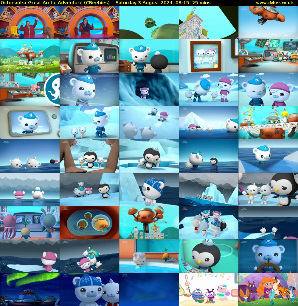 Octonauts: Great Arctic Adventure (CBeebies) Saturday 3 August 2024 08:15 - 08:40