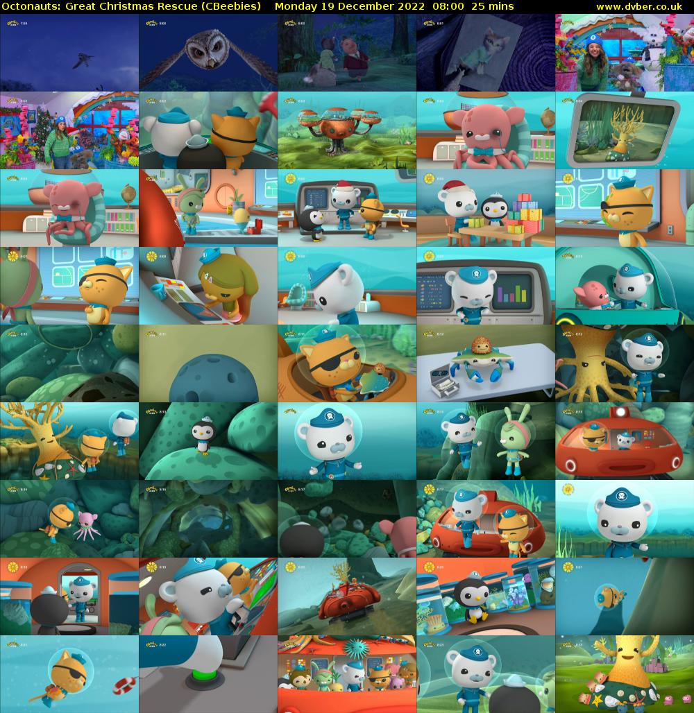Octonauts: Great Christmas Rescue (CBeebies) Monday 19 December 2022 08:00 - 08:25
