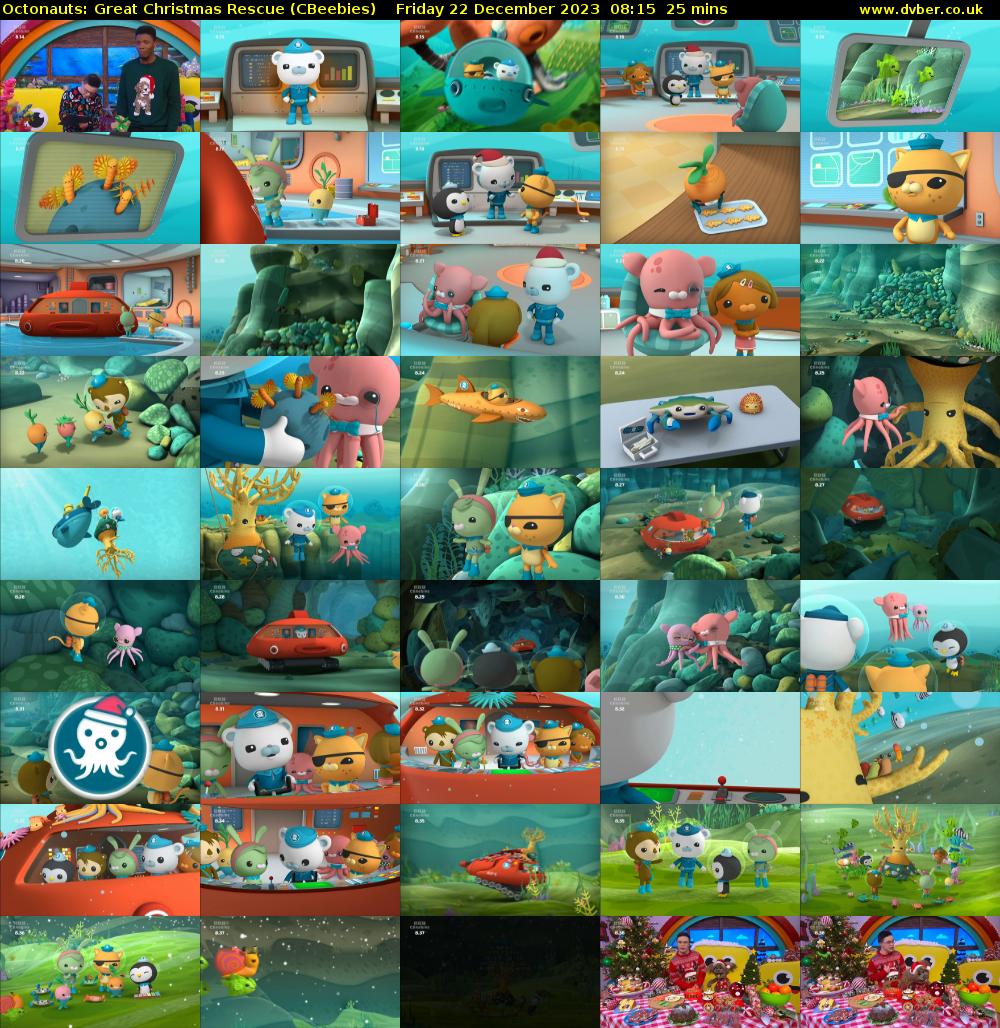 Octonauts: Great Christmas Rescue (CBeebies) Friday 22 December 2023 08:15 - 08:40