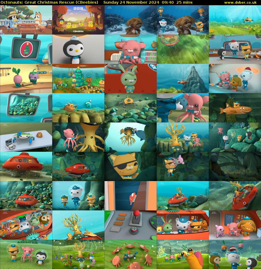 Octonauts: Great Christmas Rescue (CBeebies) Sunday 24 November 2024 09:40 - 10:05