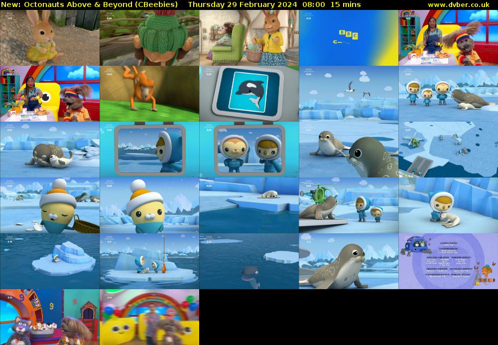 Octonauts Above & Beyond (CBeebies) Thursday 29 February 2024 08:00 - 08:15