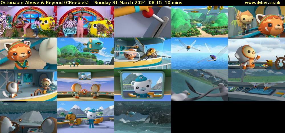 Octonauts Above & Beyond (CBeebies) Sunday 31 March 2024 08:15 - 08:25