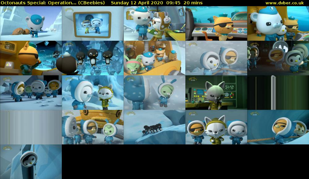 Octonauts Special: Operation... (CBeebies) Sunday 12 April 2020 09:45 - 10:05