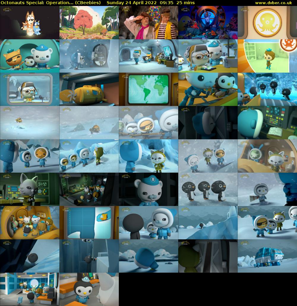 Octonauts Special: Operation... (CBeebies) Sunday 24 April 2022 09:35 - 10:00