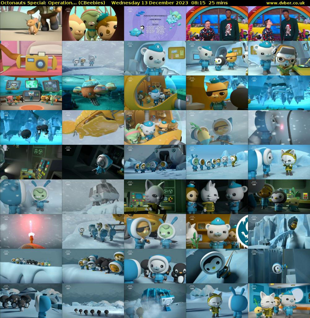 Octonauts Special: Operation... (CBeebies) Wednesday 13 December 2023 08:15 - 08:40