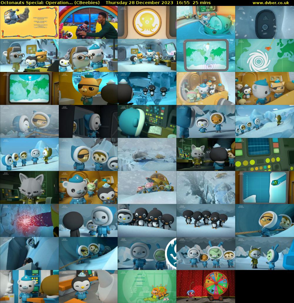 Octonauts Special: Operation... (CBeebies) Thursday 28 December 2023 16:55 - 17:20