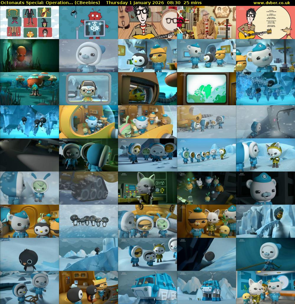 Octonauts Special: Operation... (CBeebies) Thursday 1 January 2026 08:30 - 08:55