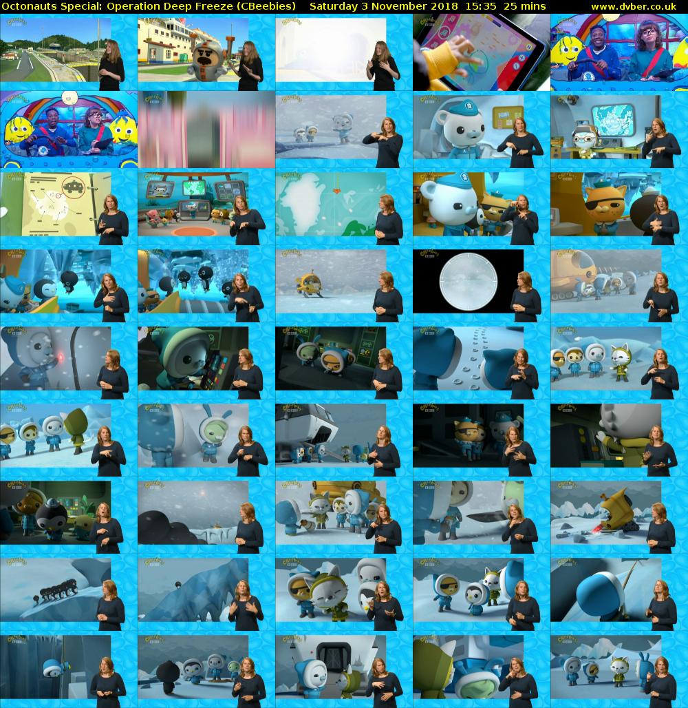 Octonauts Special: Operation Deep Freeze (CBeebies) Saturday 3 November 2018 15:35 - 16:00