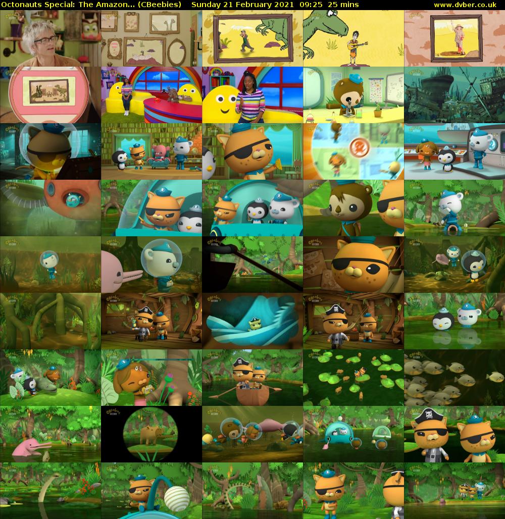 Octonauts Special: The Amazon... (CBeebies) Sunday 21 February 2021 09:25 - 09:50