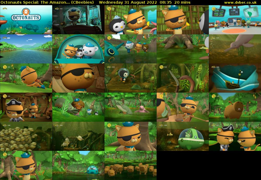 Octonauts Special: The Amazon... (CBeebies) Wednesday 31 August 2022 08:35 - 08:55