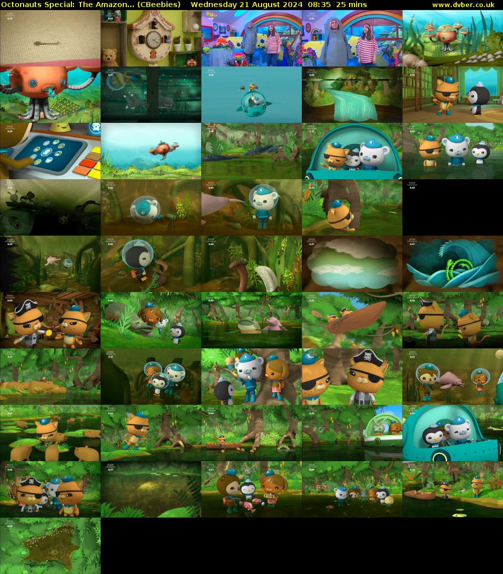 Octonauts Special: The Amazon... (CBeebies) Wednesday 21 August 2024 08:35 - 09:00
