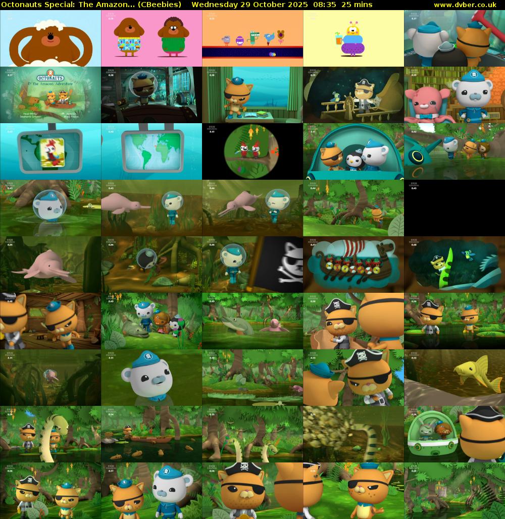 Octonauts Special: The Amazon... (CBeebies) Wednesday 29 October 2025 08:35 - 09:00