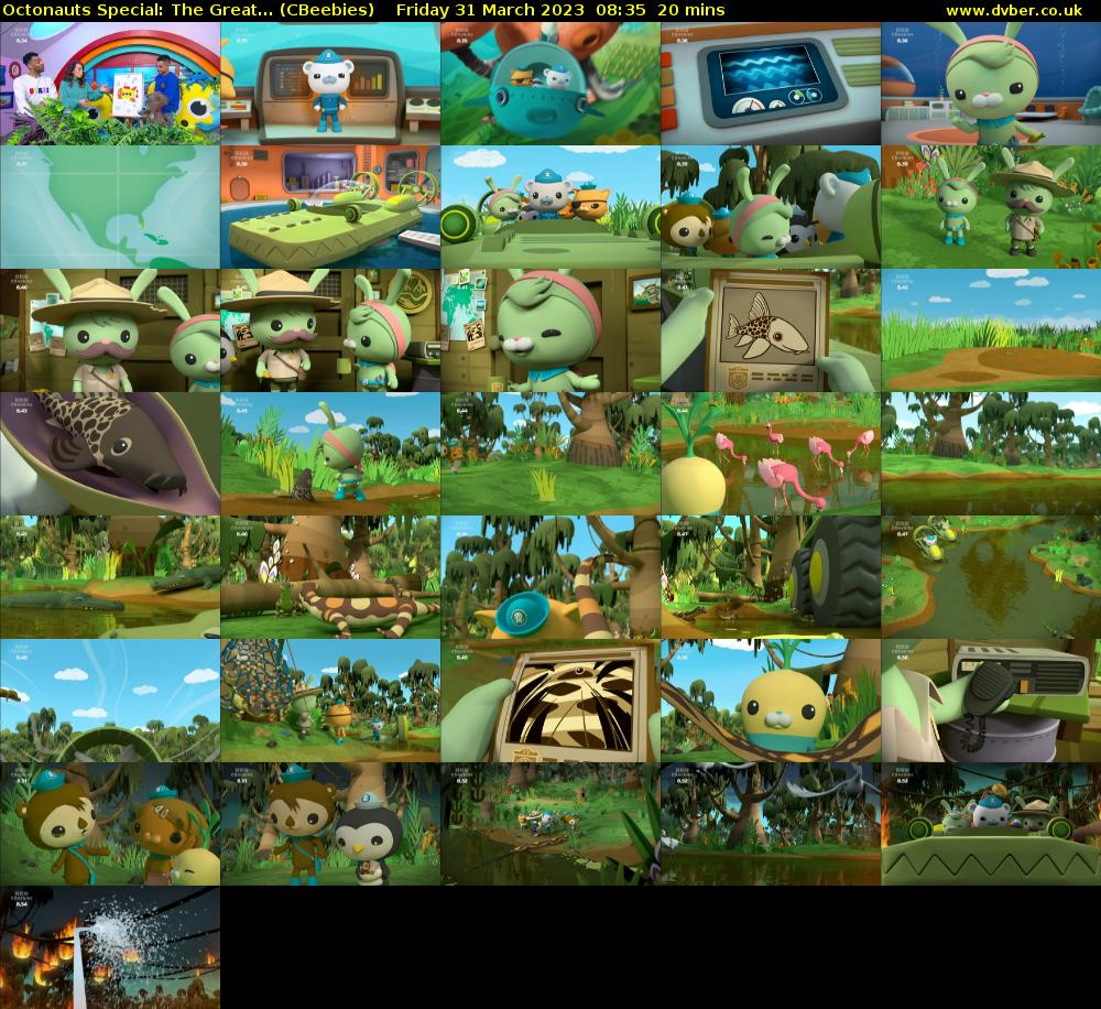 Octonauts Special: The Great... (CBeebies) Friday 31 March 2023 08:35 - 08:55