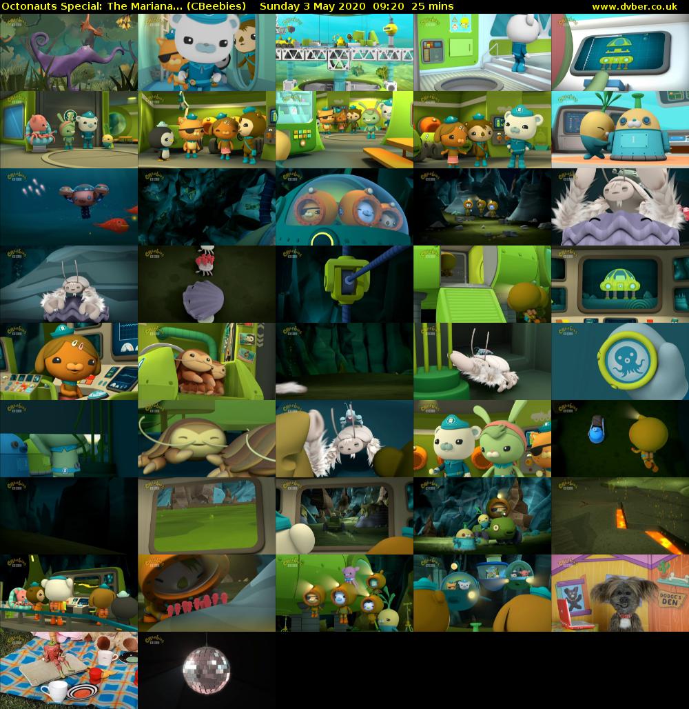 Octonauts Special: The Mariana... (CBeebies) Sunday 3 May 2020 09:20 - 09:45