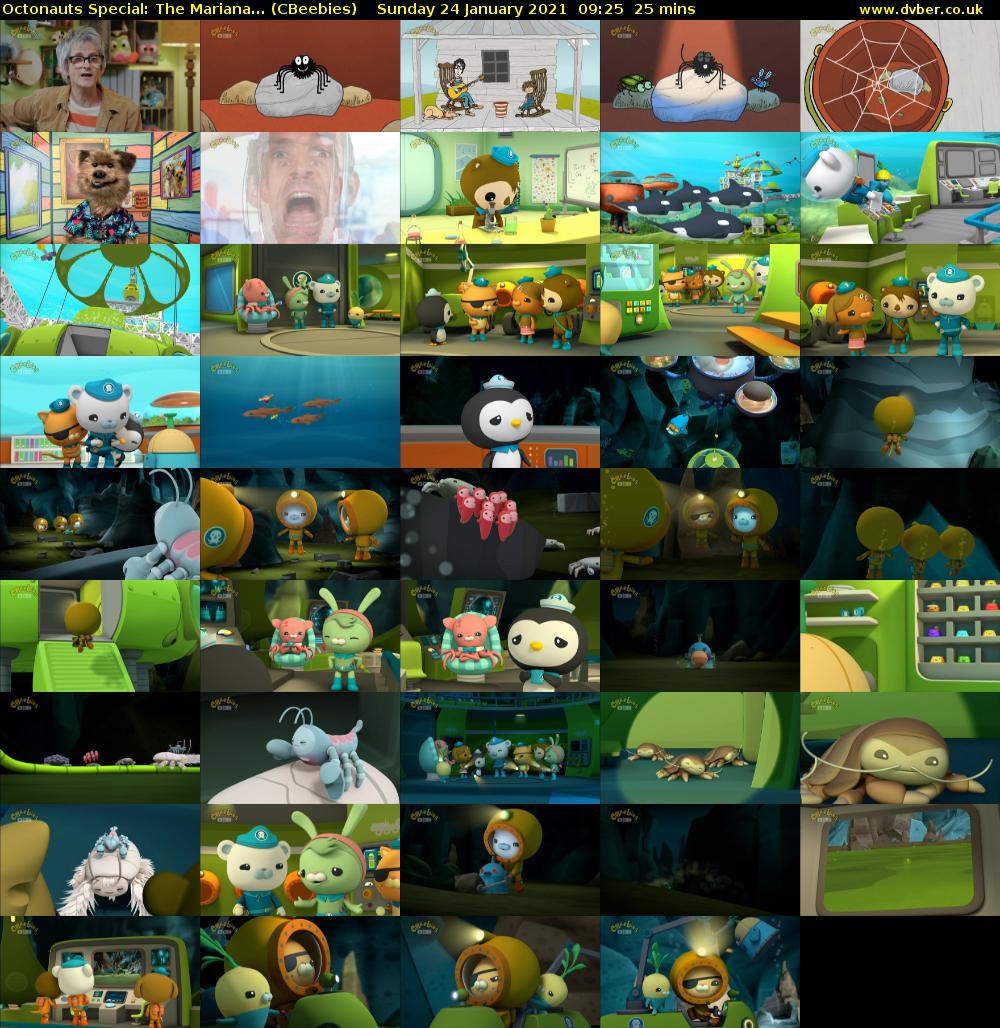 Octonauts Special: The Mariana... (CBeebies) Sunday 24 January 2021 09:25 - 09:50
