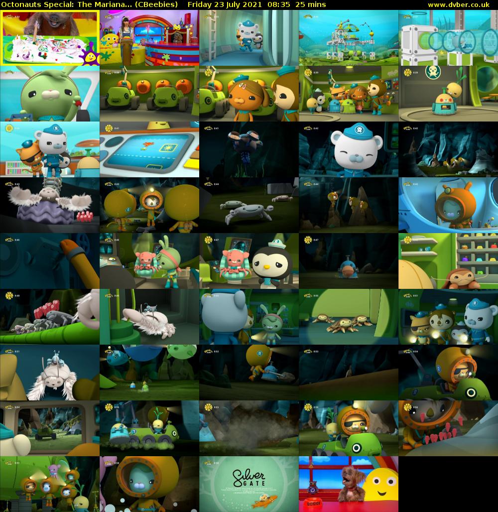 Octonauts Special: The Mariana... (CBeebies) Friday 23 July 2021 08:35 - 09:00