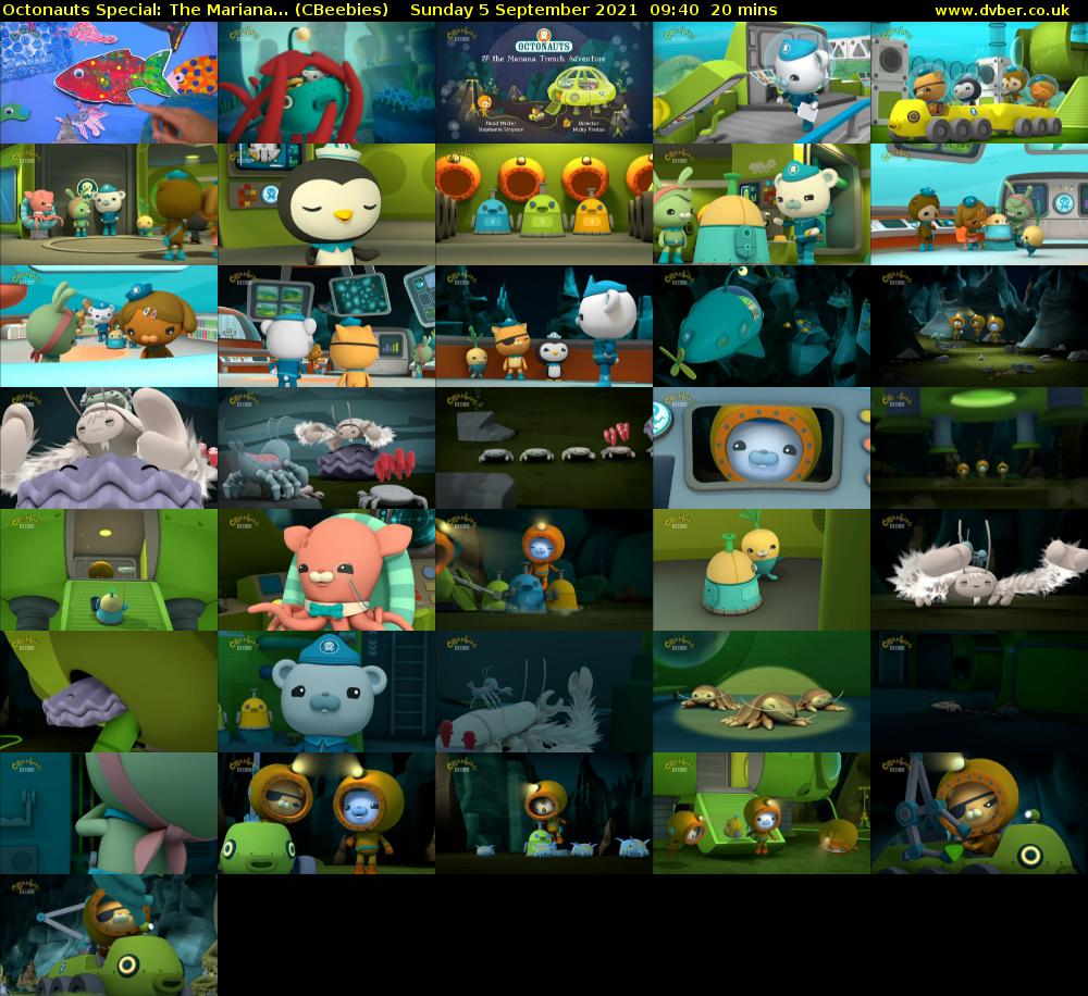 Octonauts Special: The Mariana... (CBeebies) Sunday 5 September 2021 09:40 - 10:00