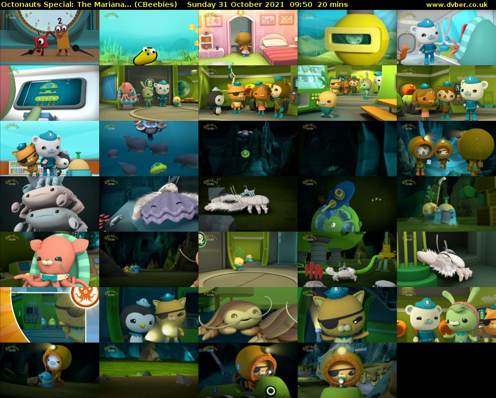 Octonauts Special: The Mariana... (CBeebies) Sunday 31 October 2021 09:50 - 10:10