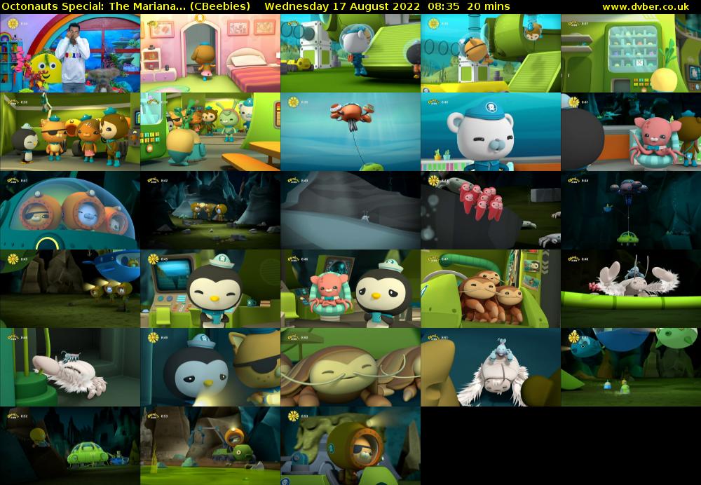 Octonauts Special: The Mariana... (CBeebies) Wednesday 17 August 2022 08:35 - 08:55