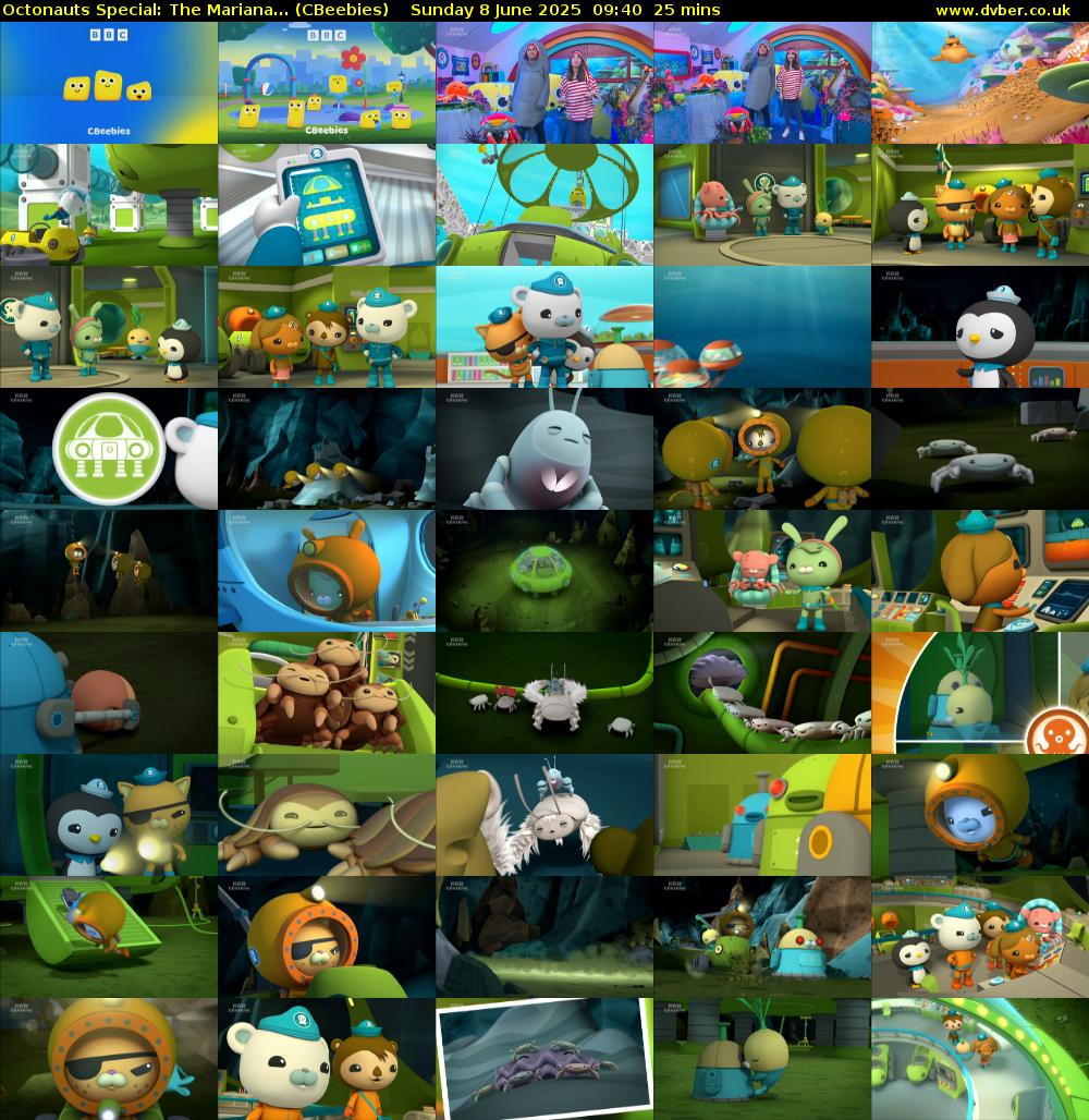 Octonauts Special: The Mariana... (CBeebies) Sunday 8 June 2025 09:40 - 10:05