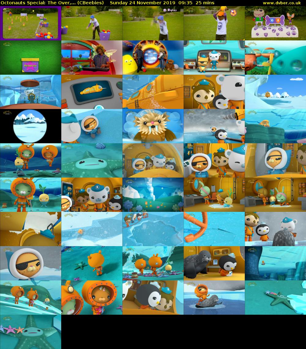 Octonauts Special: The Over,... (CBeebies) Sunday 24 November 2019 09:35 - 10:00