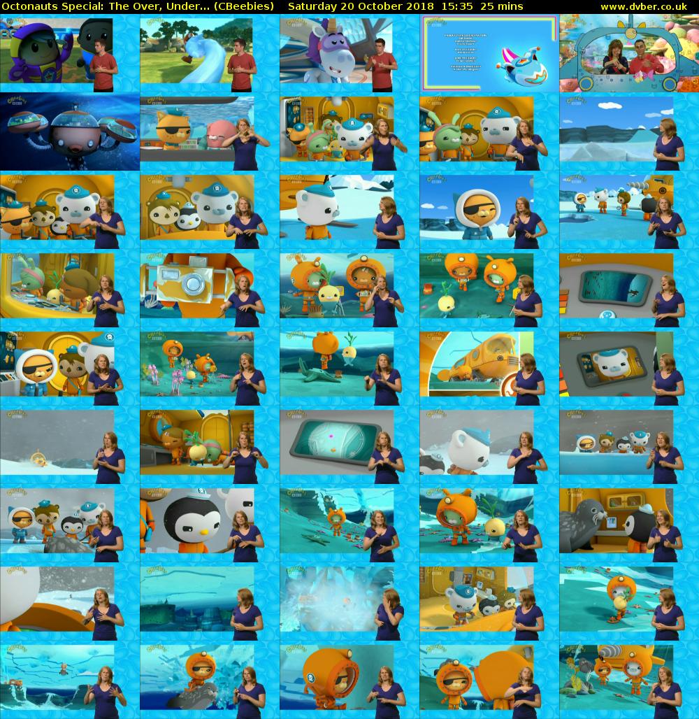 Octonauts Special: The Over, Under... (CBeebies) Saturday 20 October 2018 15:35 - 16:00