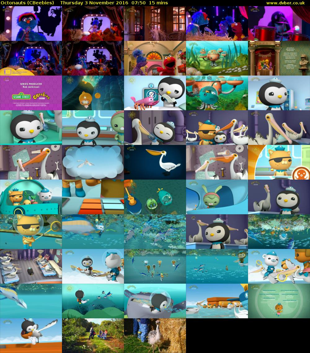 Octonauts (CBeebies) Thursday 3 November 2016 07:50 - 08:05