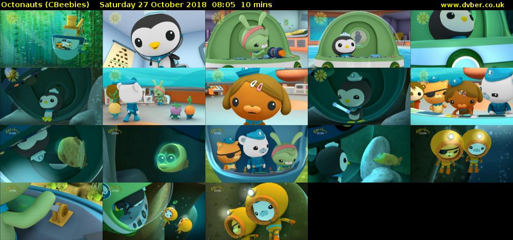 Octonauts (CBeebies) Saturday 27 October 2018 08:05 - 08:15