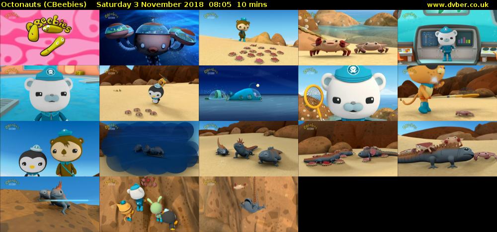Octonauts (CBeebies) Saturday 3 November 2018 08:05 - 08:15