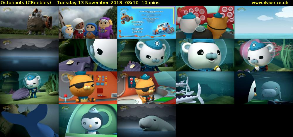 Octonauts (CBeebies) Tuesday 13 November 2018 08:10 - 08:20
