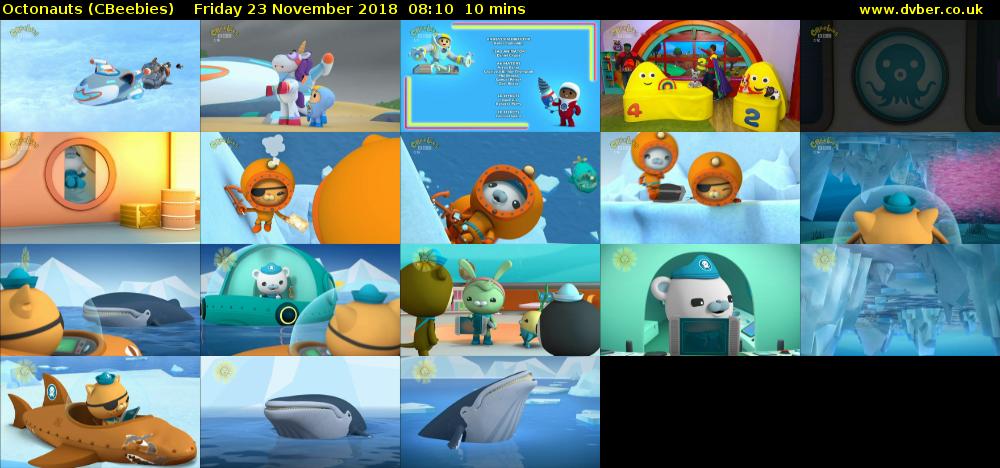 Octonauts (CBeebies) Friday 23 November 2018 08:10 - 08:20