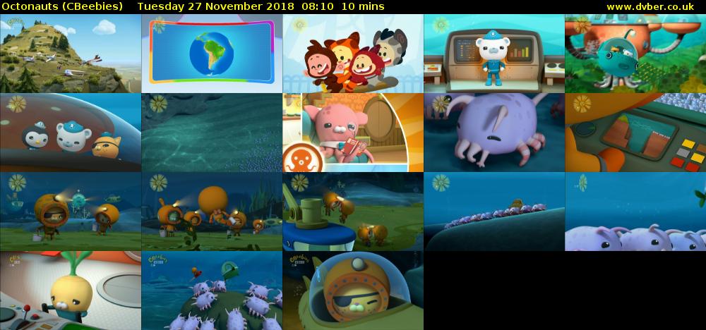 Octonauts (CBeebies) Tuesday 27 November 2018 08:10 - 08:20