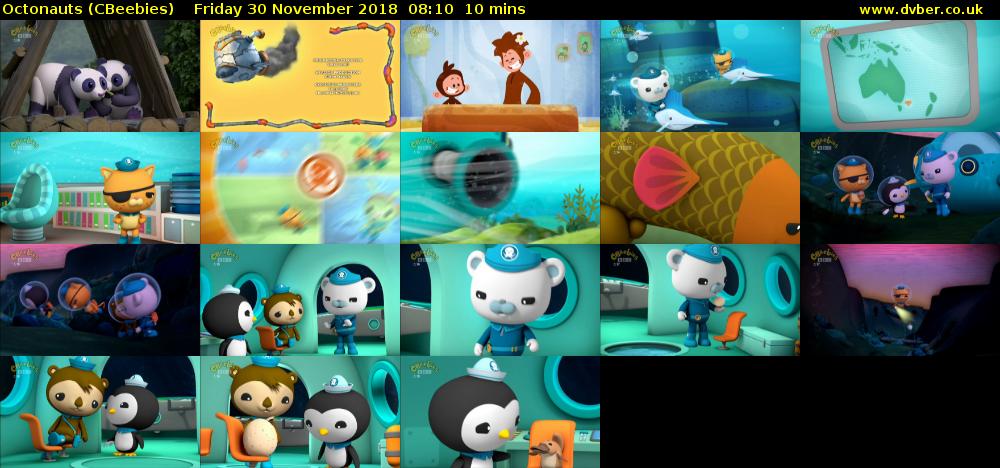 Octonauts (CBeebies) Friday 30 November 2018 08:10 - 08:20