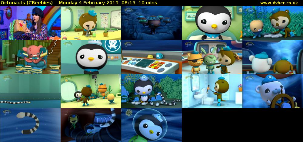 Octonauts (CBeebies) Monday 4 February 2019 08:15 - 08:25