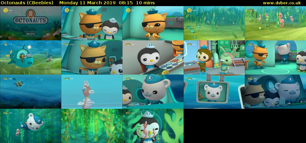 Octonauts (CBeebies) Monday 11 March 2019 08:15 - 08:25