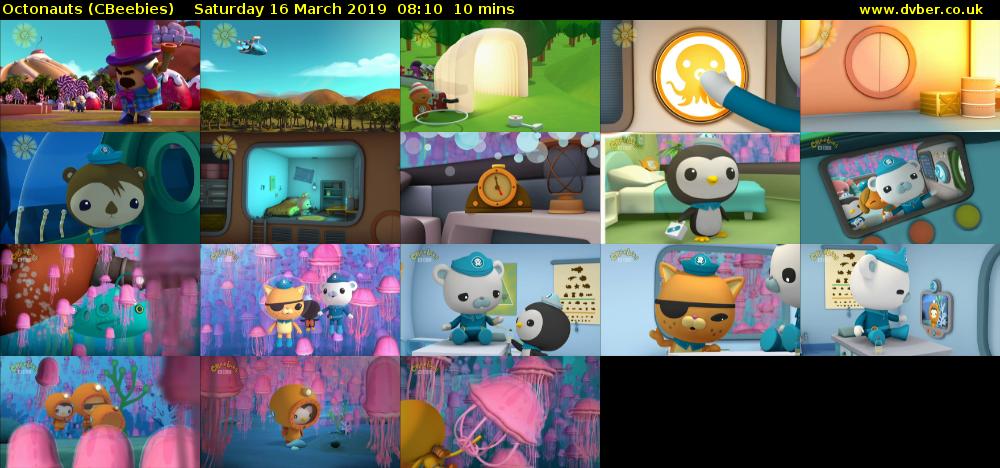 Octonauts (CBeebies) Saturday 16 March 2019 08:10 - 08:20
