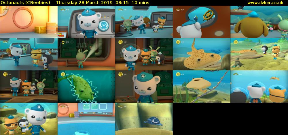 Octonauts (CBeebies) Thursday 28 March 2019 08:15 - 08:25