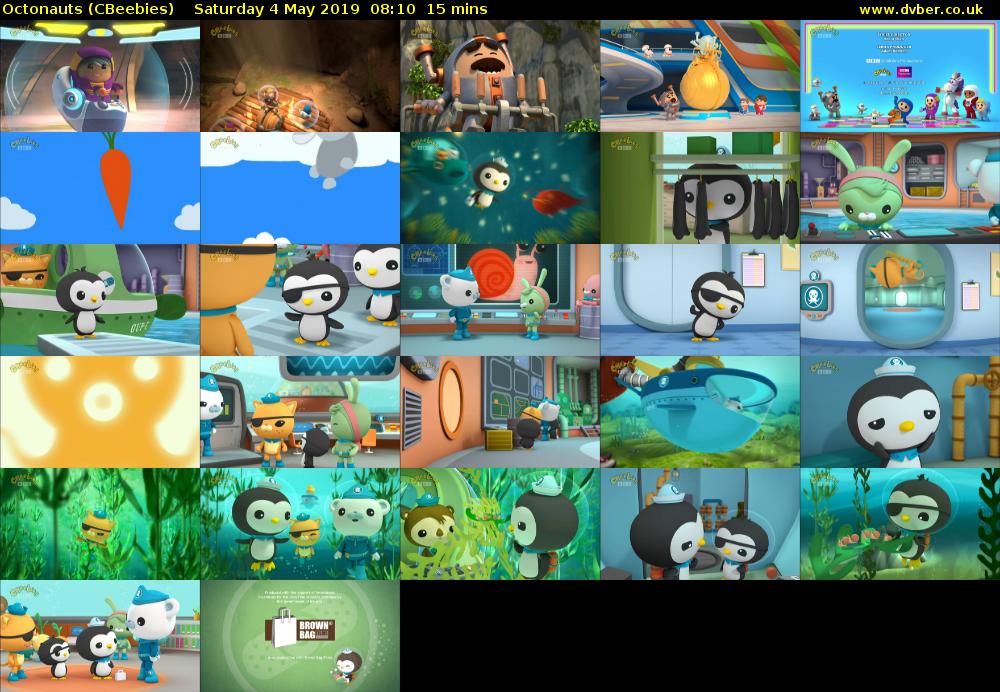 Octonauts (CBeebies) Saturday 4 May 2019 08:10 - 08:25