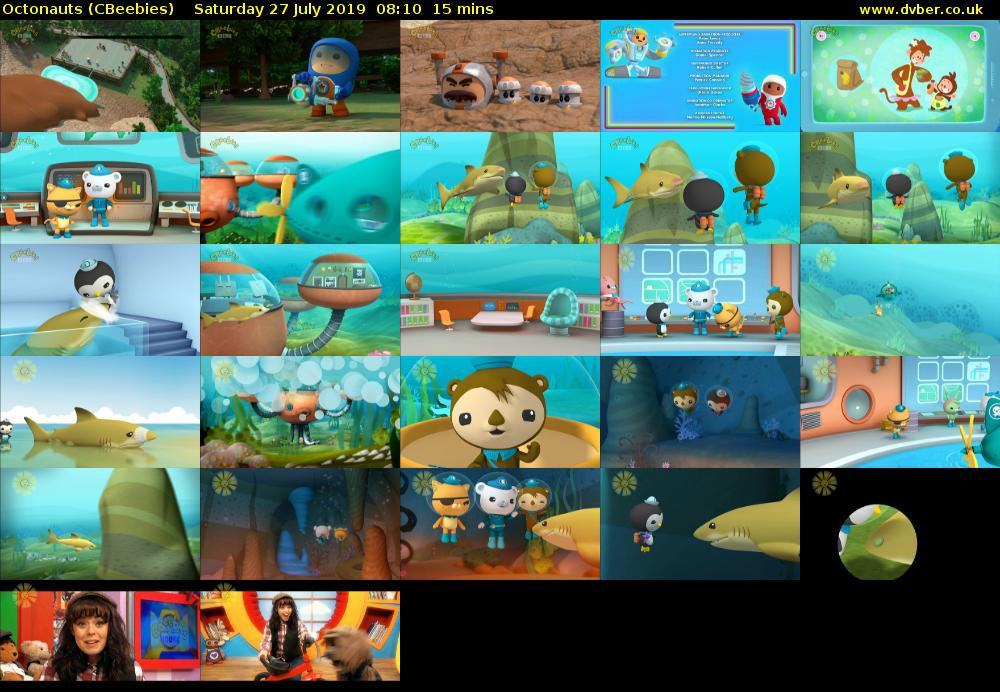 Octonauts (CBeebies) Saturday 27 July 2019 08:10 - 08:25