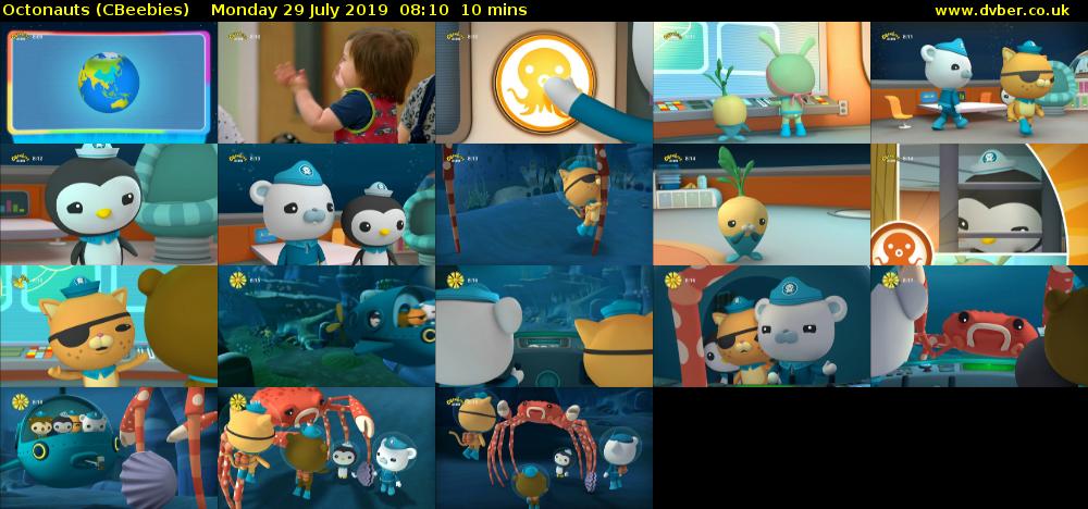 Octonauts (CBeebies) Monday 29 July 2019 08:10 - 08:20