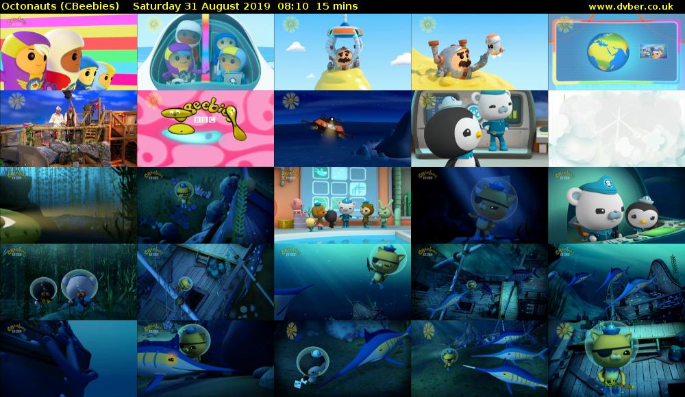 Octonauts (CBeebies) Saturday 31 August 2019 08:10 - 08:25