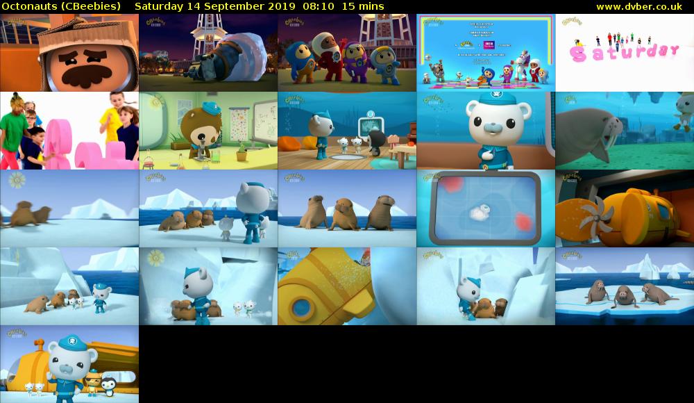 Octonauts (CBeebies) Saturday 14 September 2019 08:10 - 08:25