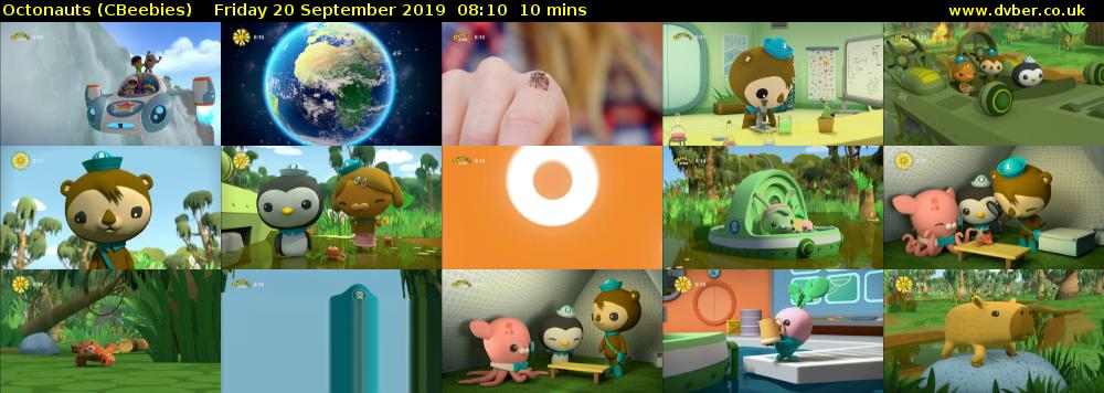 Octonauts (CBeebies) Friday 20 September 2019 08:10 - 08:20