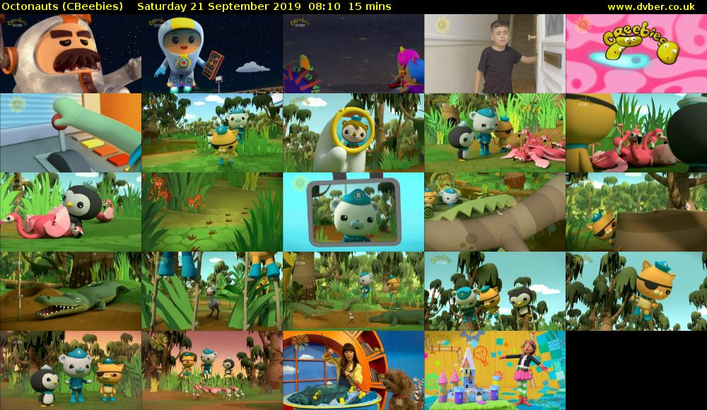 Octonauts (CBeebies) Saturday 21 September 2019 08:10 - 08:25