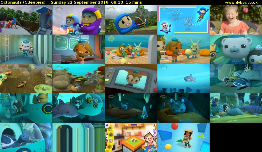 Octonauts (CBeebies) Sunday 22 September 2019 08:10 - 08:25