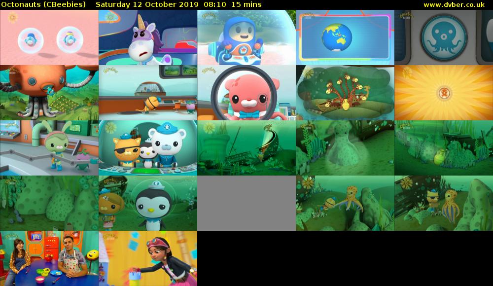 Octonauts (CBeebies) Saturday 12 October 2019 08:10 - 08:25
