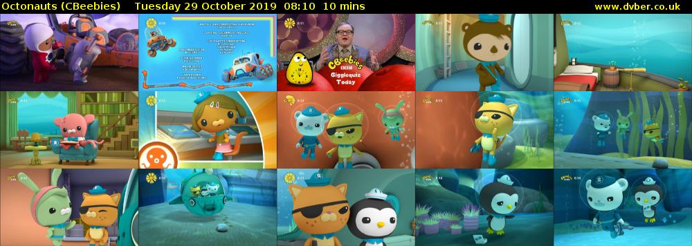 Octonauts (CBeebies) Tuesday 29 October 2019 08:10 - 08:20