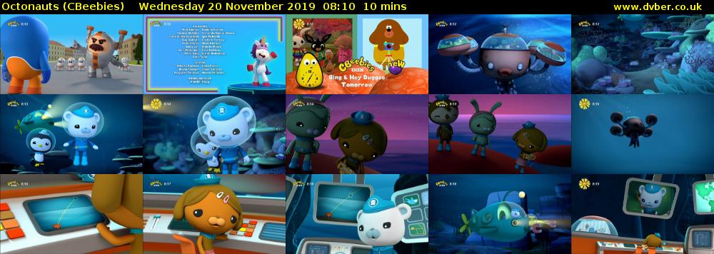 Octonauts (CBeebies) Wednesday 20 November 2019 08:10 - 08:20